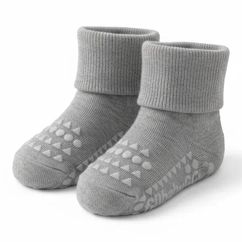 Antypoślizgowe skarpetki do nauki chodzenia BAMBOO grey melange / GoBabyGo
