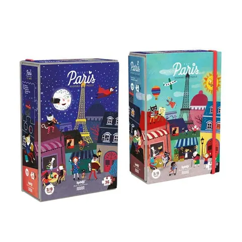 Dwustronne puzzle dla dzieci, Paryż - Dzień i Noc / Londji