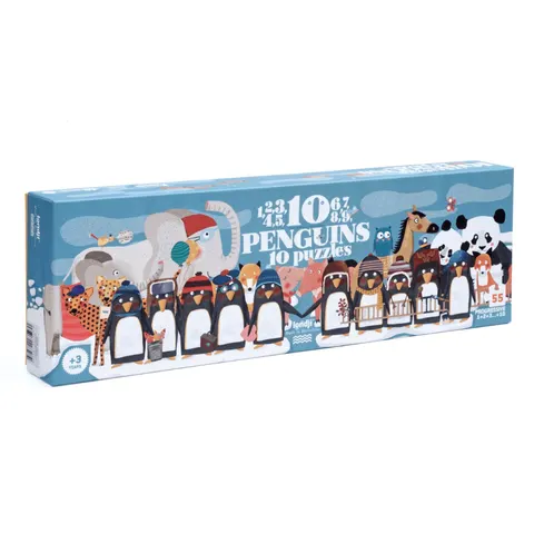 Puzzle dla dzieci, nauka liczenia Pingwinki - Londji
