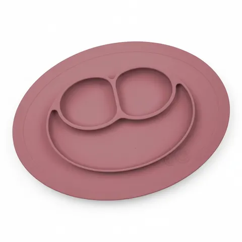 Silikonowy talerzyk z podkładką mały 2w1 Mini Mat Mauve /EZPZ