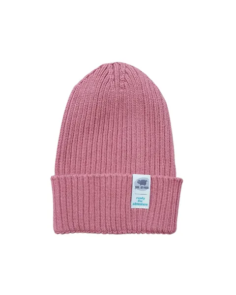 Czapka Beanie 0-24 miesiące DUSTY PINK / no more