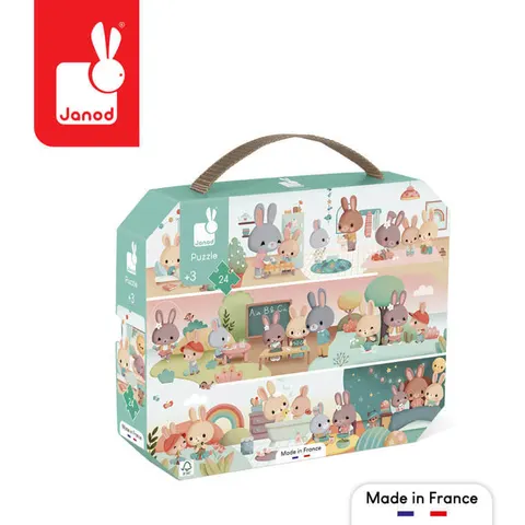 Puzzle w walizce Jeden dzień 24 elementy 3+ / Janod J02601