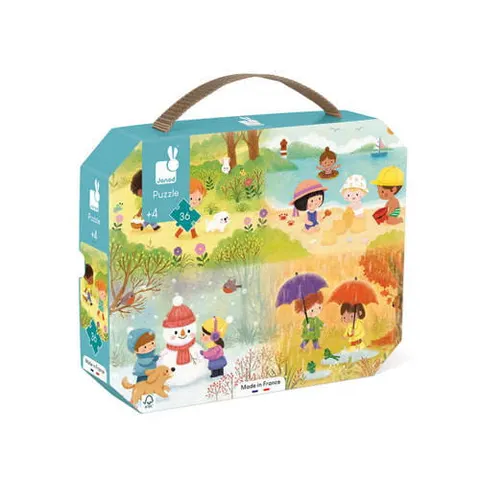 Puzzle w walizce Pory roku 36 elementów 4+ / Janod J02602