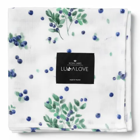 Muślinowy otulacz 100x100 Jagódki, Lullalove