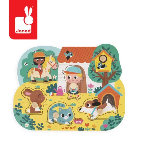 Puzzle drewniane - Na wsi / Janod J07107