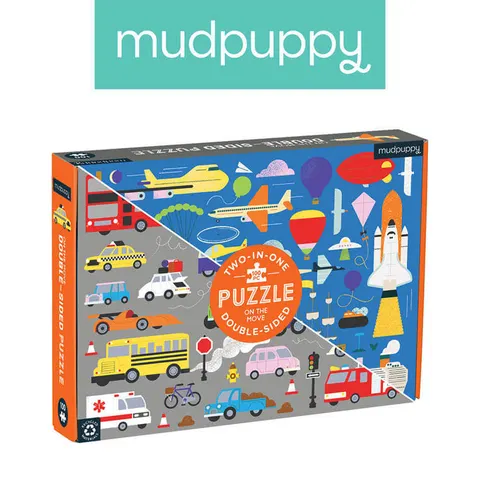 Puzzle dwustronne 2w1 Środki transportu 100 elementów 6+ / Mudpuppy