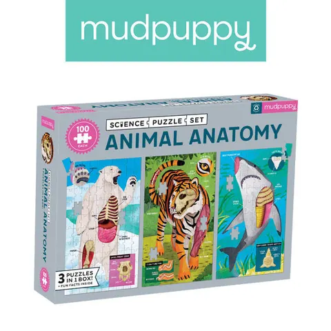 Puzzle edukacyjne 3w1 Anatomia zwierząt 100 elementów 6+ / Mudpuppy