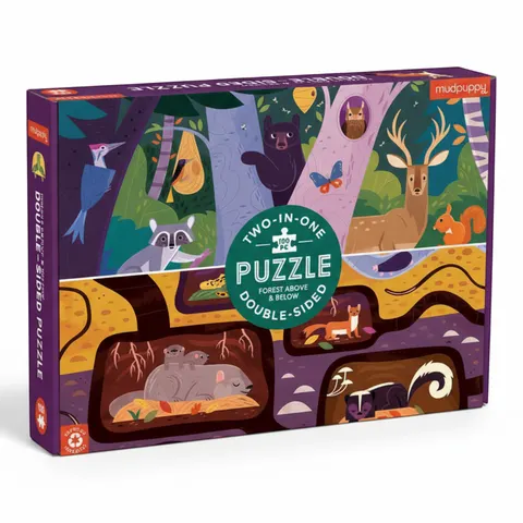 Puzzle dwustronne Las nad i pod ziemią 100 elementów 6+ / Mudpuppy