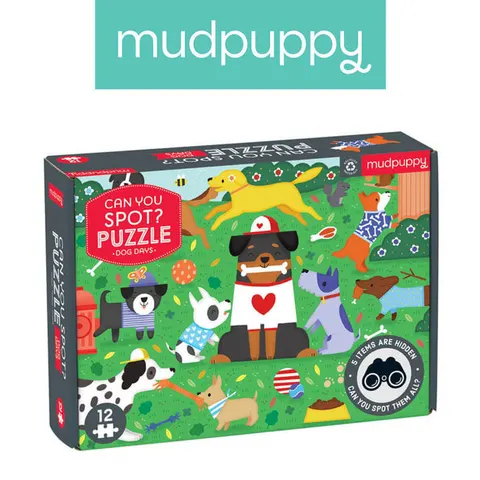 Puzzle obserwacyjne Dzień z pieskami 12 elementów 2+ / Mudpuppy