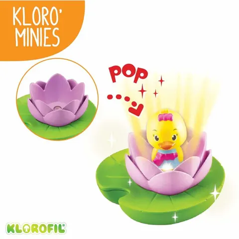 Podświetlana lilia wodna z kaczuszką Klorofil