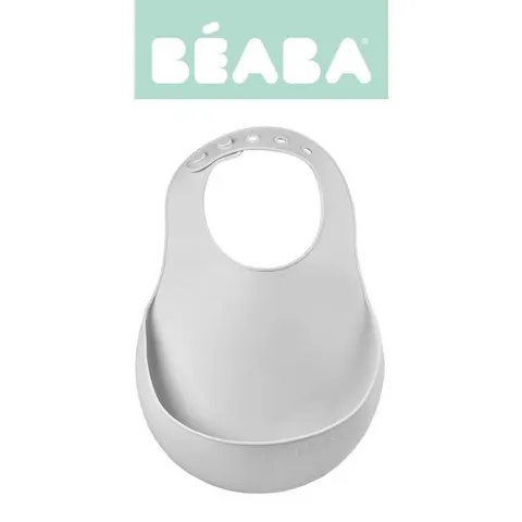 Śliniak silikonowy z kieszonką light mist / Beaba
