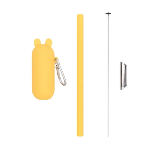 Silikonowa słomka w etui - Yellow / We Might Be Tiny