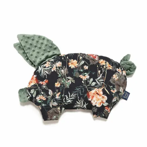 Płaska podusia Sleepy Pig - BLOOMING BOUTIQUE NOIR, KHAKI /La Millou