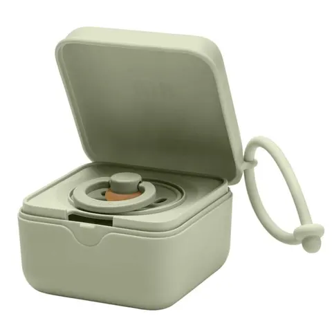 PACIFIER BOX 2w1: etui do smoczków oraz pojemnik do sterylizacji - sage / BIBS
