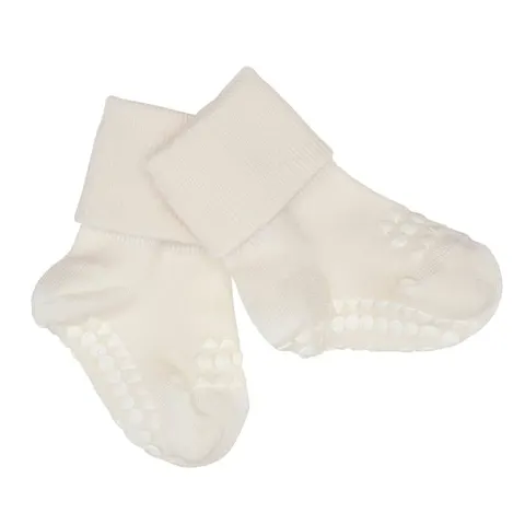 Antypoślizgowe skarpetki do nauki chodzenia BAMBOO Off-White / GoBabyGo