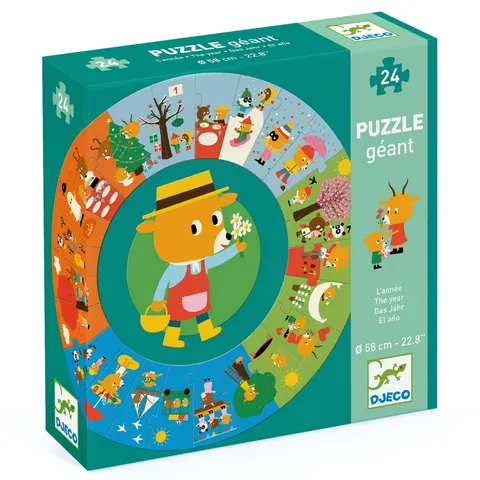 Puzzle kartonowe gigant "PORY ROKU" / Djeco DJ07016