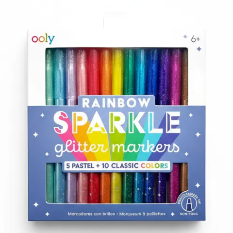 Flamastry brokatowe Rainbow Sparkle 15szt