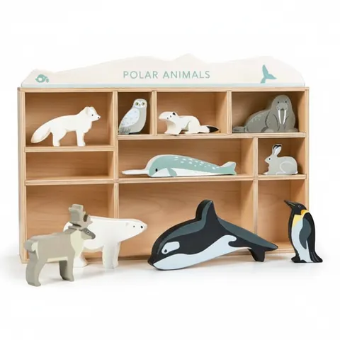 Drewniane figurki do zabawy - zwierzęta polarne, Tender Leaf Toys