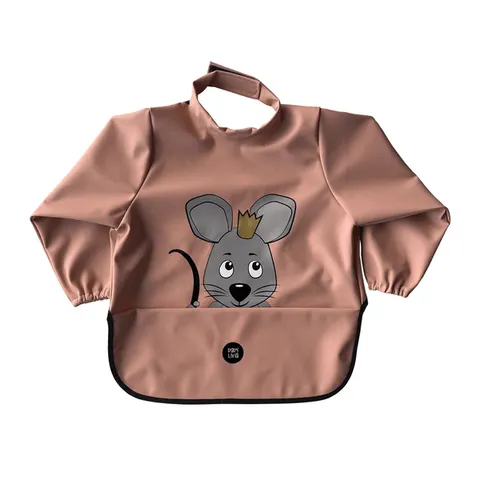 Śliniak z rękawkami Myszka - muted clay / Baby Livia
