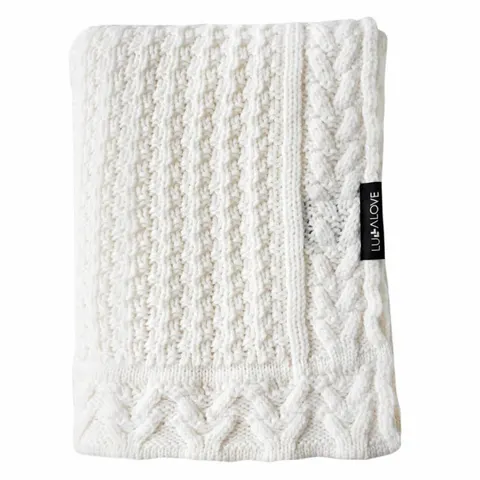 Kocyk z wełny merino Ciasteczko Kokos 90x100, Lullalove
