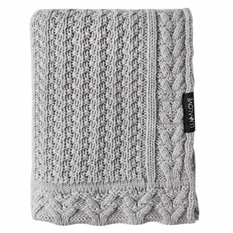 Kocyk z wełny merino Ciasteczko Szary 90x100, Lullalove