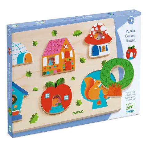 Drewniane puzzle "DOMKI" / Djeco DJ01064