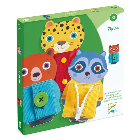 Drewniane zwierzaki manualne ZIPTOU / Djeco DJ01663