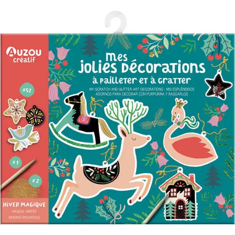 Auzou Zestaw DIY do tworzenia ozdób choinkowych Magiczna Zima