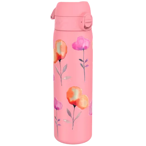 Stalowa butelka Single Wall - Flowers, 600ml / ION8® I8SS600PPFLORS