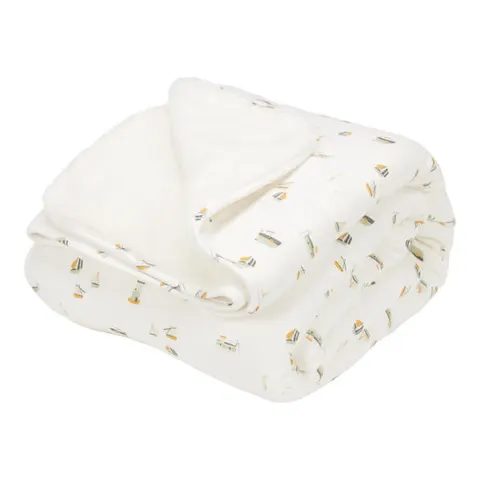 Ocieplany kocyk 100 x 70 cm Sailors Bay White / Little Dutch