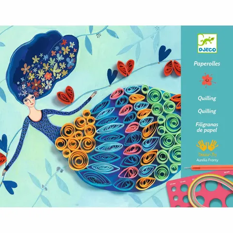 Zestaw artystyczny SUKNIE I WŁOSY Quilling 8+ / Djeco DJ08622