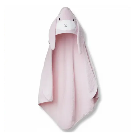 Ręcznik z kapturkiem Effiki – królik | 75×75 cm Różowy