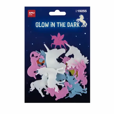 Fluorescencyjne naklejki - Jednorożce 12 sztuk / Apli Kids