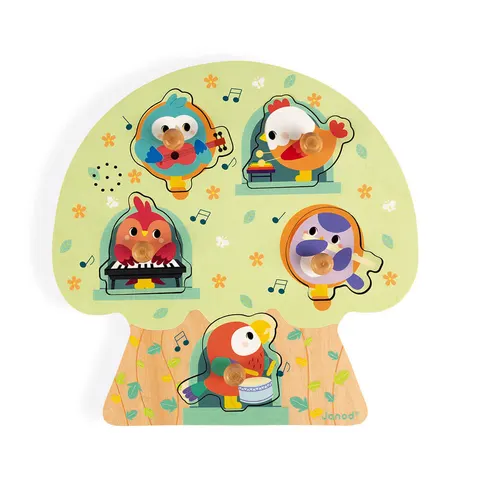 Puzzle muzyczne Wesołe ptaszki / Janod J07092