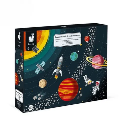 Puzzle edukacyjne Układ słoneczny 100 elementów 5+ / Janod J02678