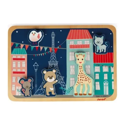 Układanka drewniane puzzle 3D Żyrafa Sophie 18m+ / Janod J09508