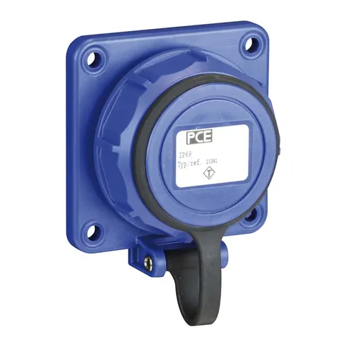 Gniazdo wtyczkowe tablicowe NAUTILUS 230V z bolcem 16A IP68 75x75 mm