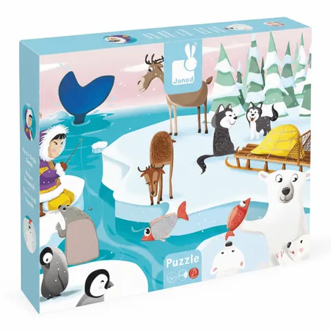 Puzzle sensoryczne 20 elementów Lodowa kraina / Janod J02773