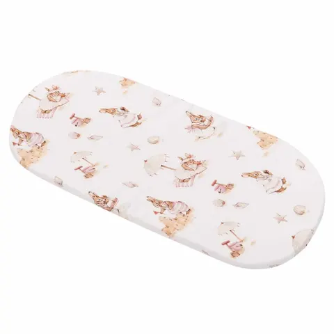 Prześcieradło bambusowe do gondoli, kosza mojżesza, kołyski Saint-Tropez Pink / Samiboo