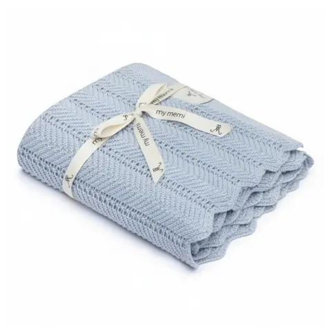 Bambusowy kocyk baby blue 80x100 - feather / My Memi