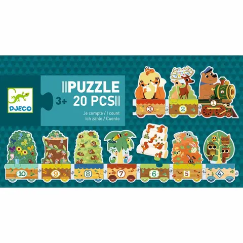 Puzzle trio LEŚNY POCIĄG 20 el./ Djeco DJ08194