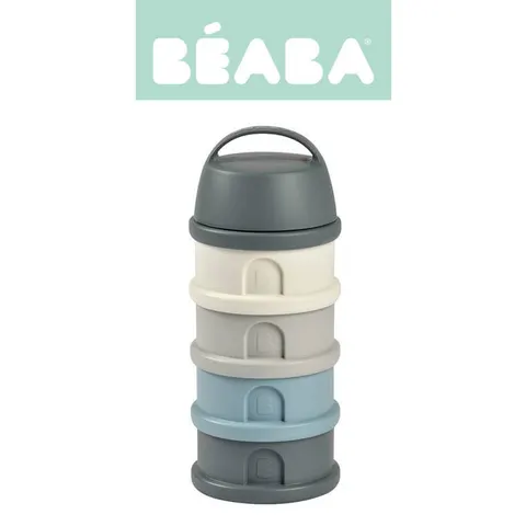 Pojemniki na mleko w proszku 4 komory mineral grey - blue / Beaba
