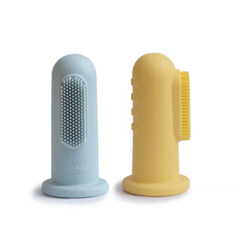 2 pierwsze szczoteczki na palec Powder Blue & Pale Daffodil / Mushie