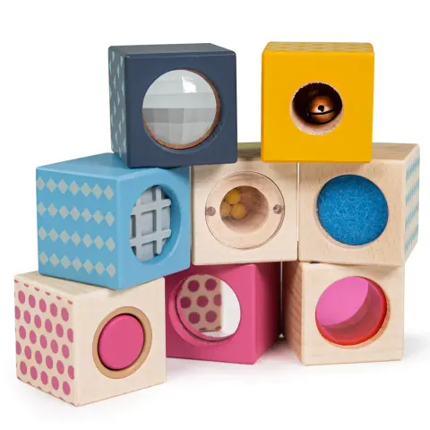 Drewniane kostki sensoryczne / Bigjigs Toys