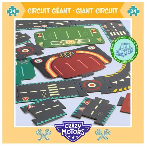 Puzzle kartonowe DROGA CRAZY MOTORS / Djeco DJ05497