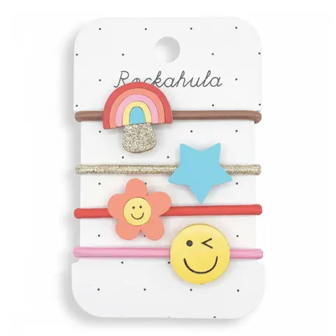 4 gumki do włosów Rainbow Toadstool / Rockahula Kids