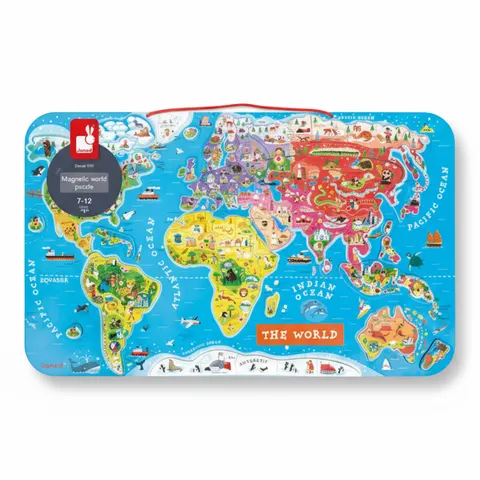 Puzzle magnetyczne Mapa świata / Janod