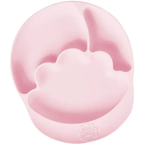 Talerz silikonowy z przyssawką PINK ROSE / Nana's Manners