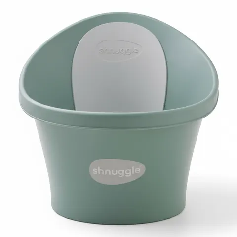 Wanienka z odpływem i piankowym oparciem - Eucalyptus / Shnuggle Baby