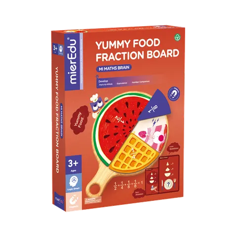 Układanka matematyczna do nauki ułamków - Yummy Food mierEdu